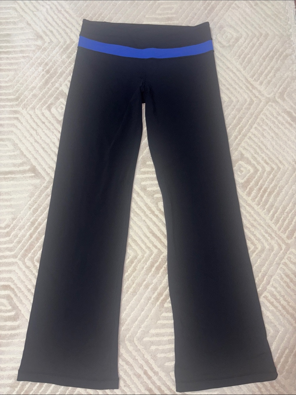 lululemon Black Leggings with Royal Blue Waistband